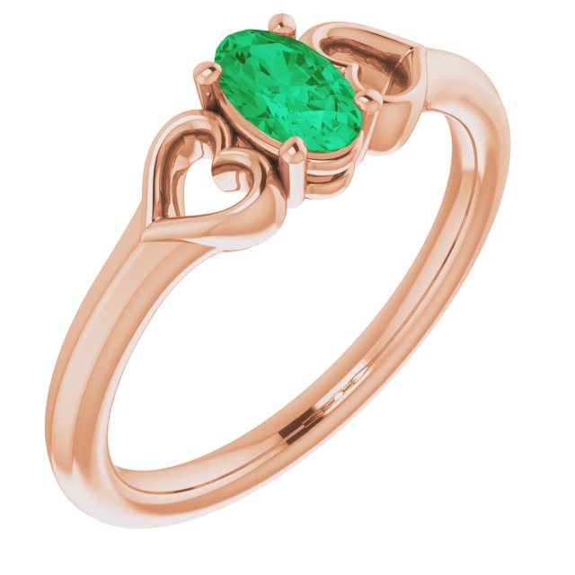 Natural Emerald Youth Heart Ring