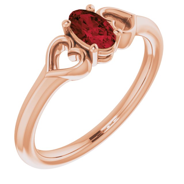 Natural Mozambique Garnet Youth Heart Ring