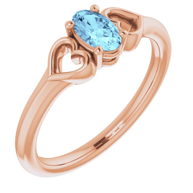 Natural Aquamarine Youth Heart Ring