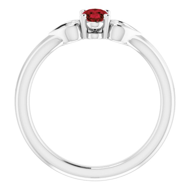 Natural Mozambique Garnet Youth Heart Ring