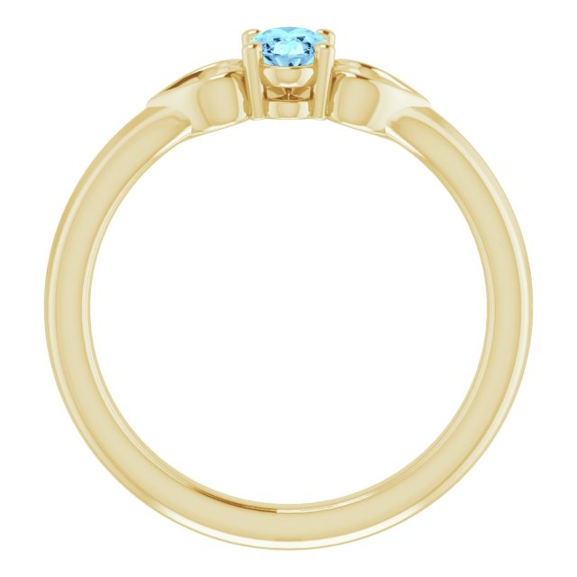 Natural Aquamarine Youth Heart Ring