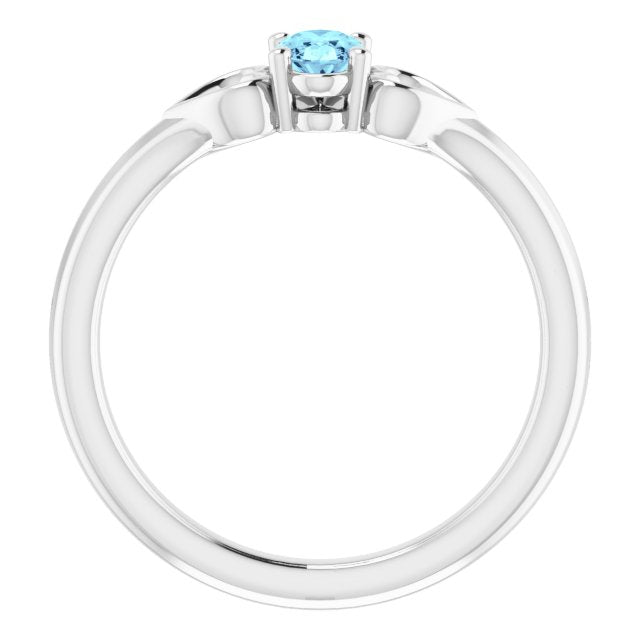 Natural Aquamarine Youth Heart Ring