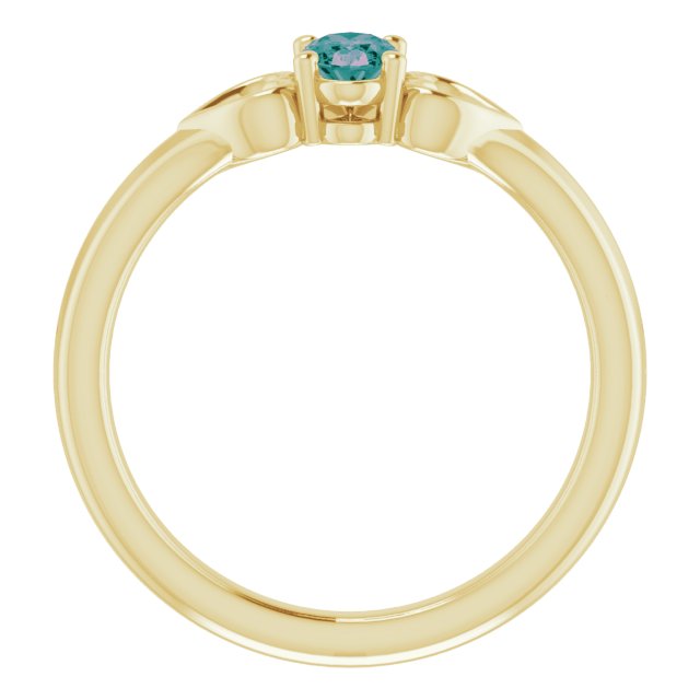 Lab-Grown Alexandrite Youth Heart Ring