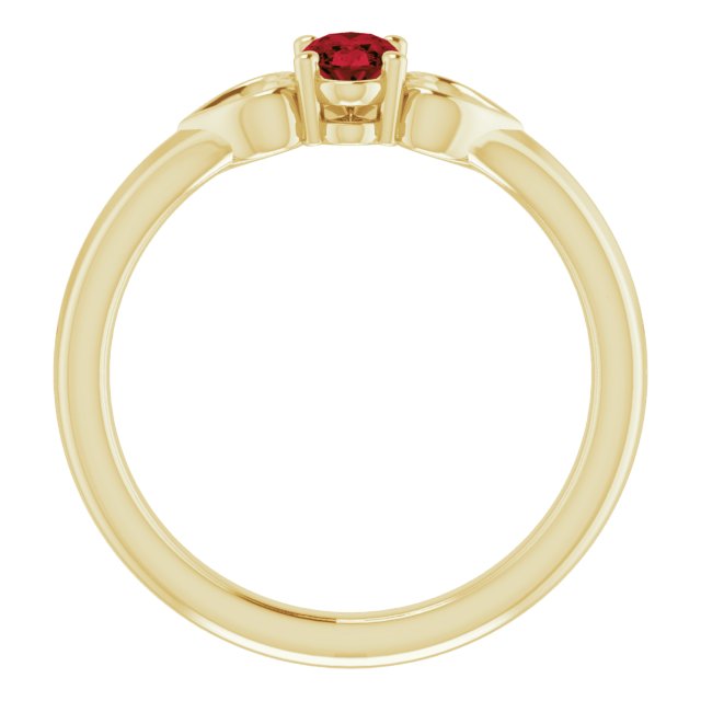 Natural Mozambique Garnet Youth Heart Ring