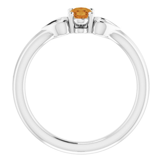 Natural Citrine Youth Heart Ring