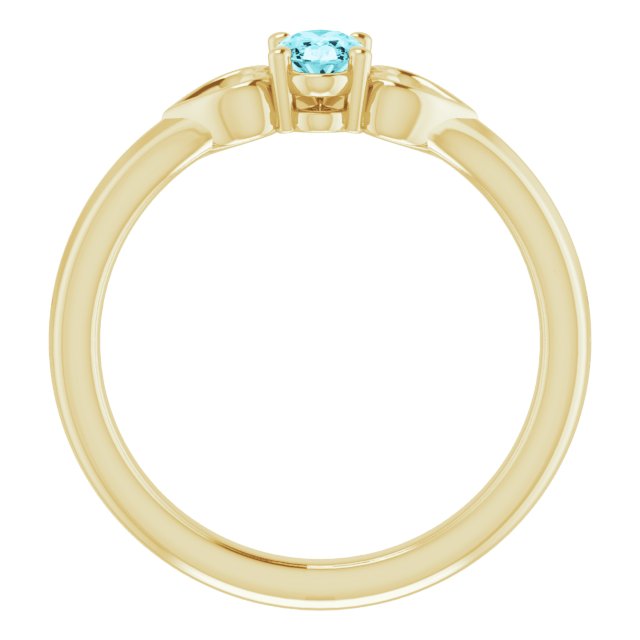 Natural Blue Zircon Youth Heart Ring
