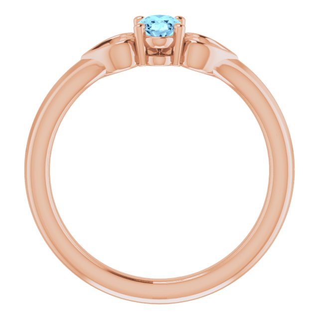 Natural Aquamarine Youth Heart Ring