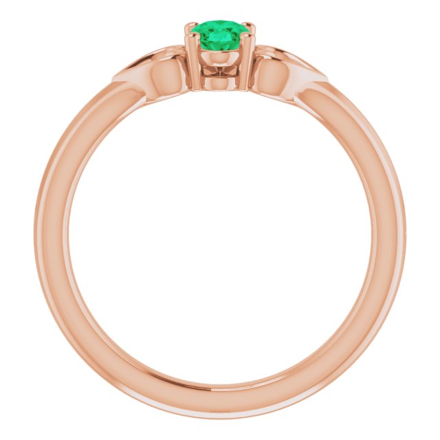 Lab-Grown Emerald Youth Heart Ring