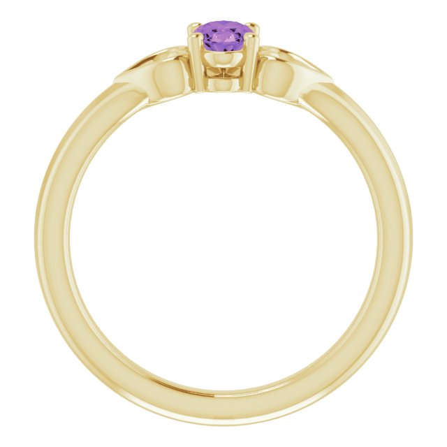 Natural Amethyst Youth Heart Ring