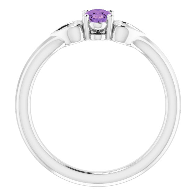 Natural Amethyst Youth Heart Ring