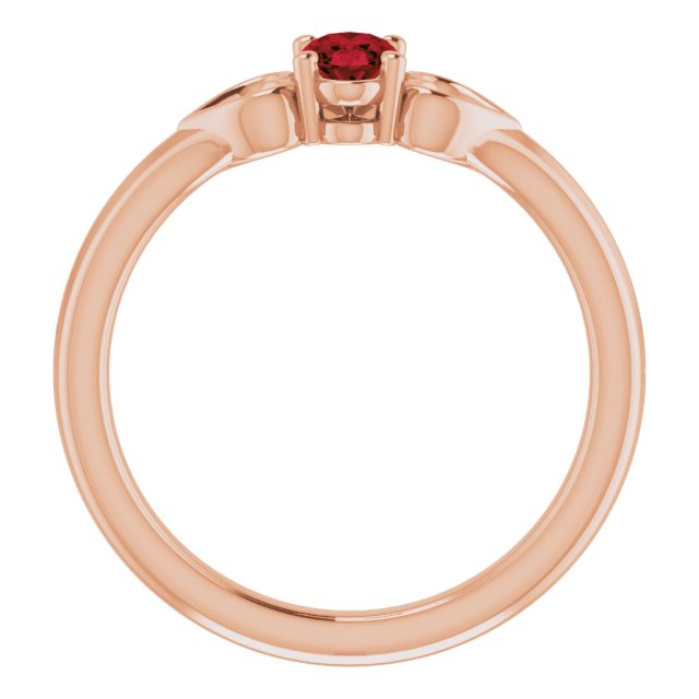 Natural Mozambique Garnet Youth Heart Ring