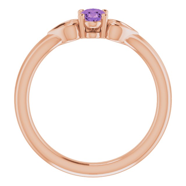 Natural Amethyst Youth Heart Ring