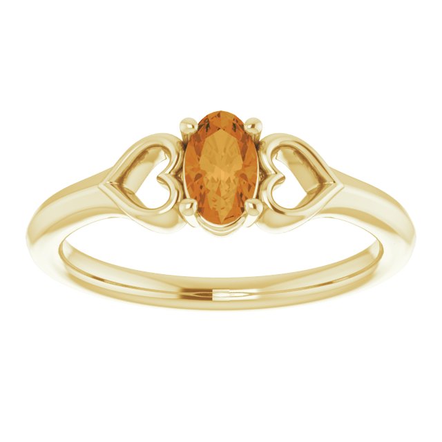 Natural Citrine Youth Heart Ring