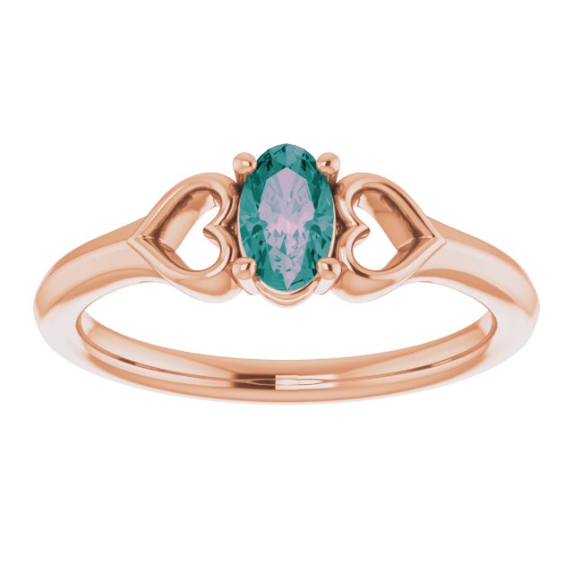 Lab-Grown Alexandrite Youth Heart Ring