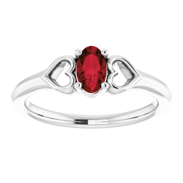 Natural Mozambique Garnet Youth Heart Ring