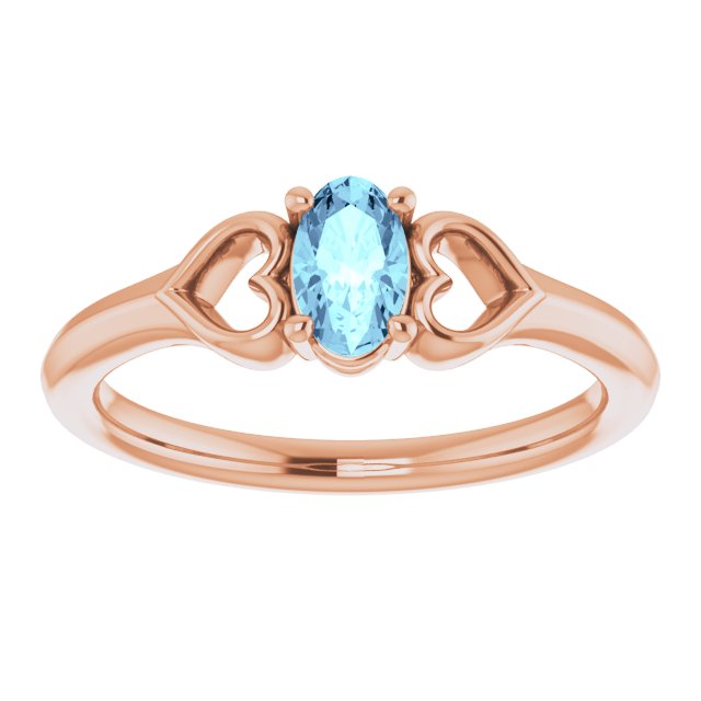 Natural Aquamarine Youth Heart Ring