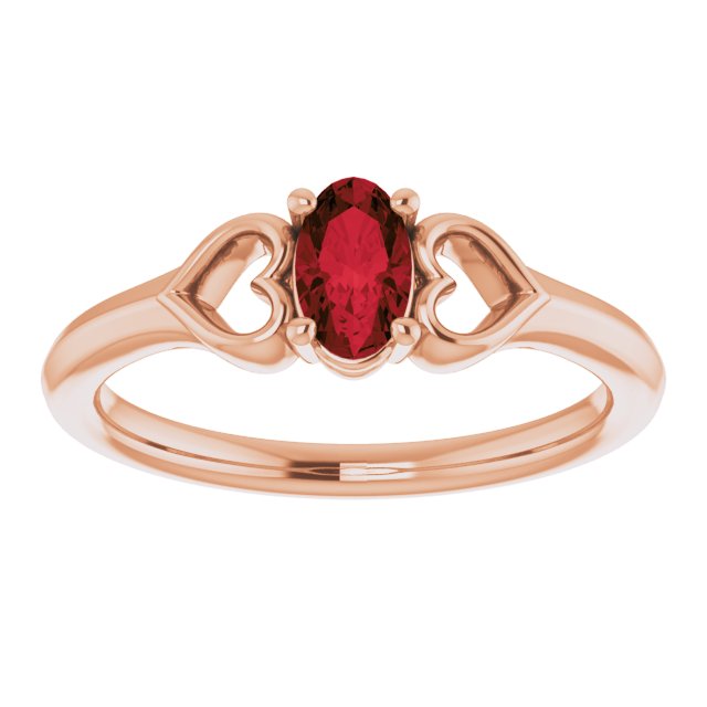 Natural Mozambique Garnet Youth Heart Ring