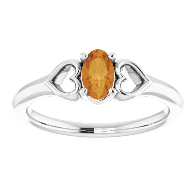 Natural Citrine Youth Heart Ring