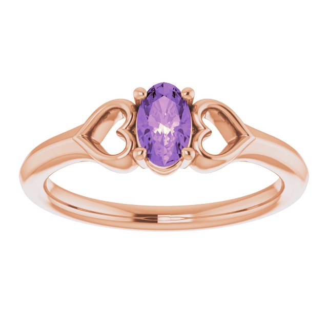 Natural Amethyst Youth Heart Ring