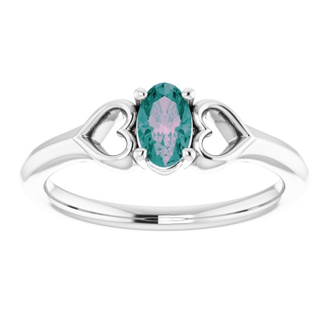 Lab-Grown Alexandrite Youth Heart Ring