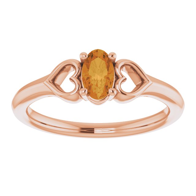 Natural Citrine Youth Heart Ring