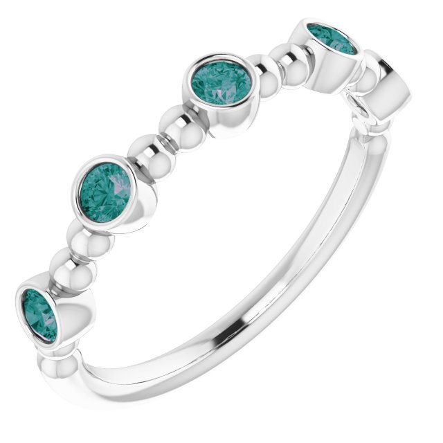 Round Lab-Grown Alexandrite Stackable Ring
