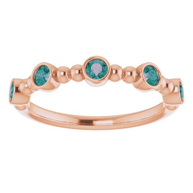 Round Lab-Grown Alexandrite Stackable Ring