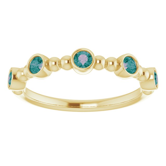 Round Lab-Grown Alexandrite Stackable Ring