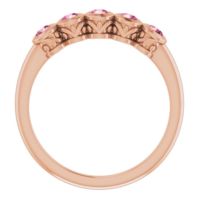 Round Natural Pink Tourmaline Ring
