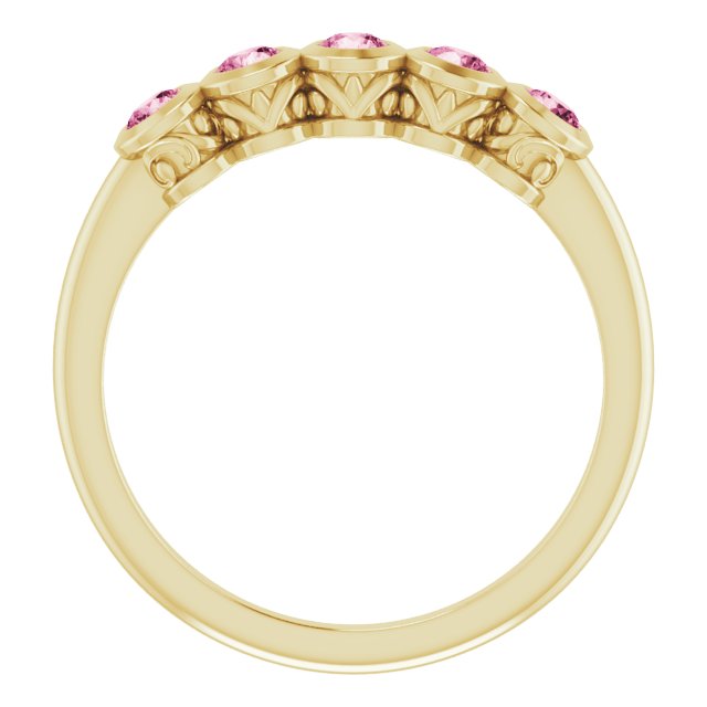 Round Natural Pink Tourmaline Ring