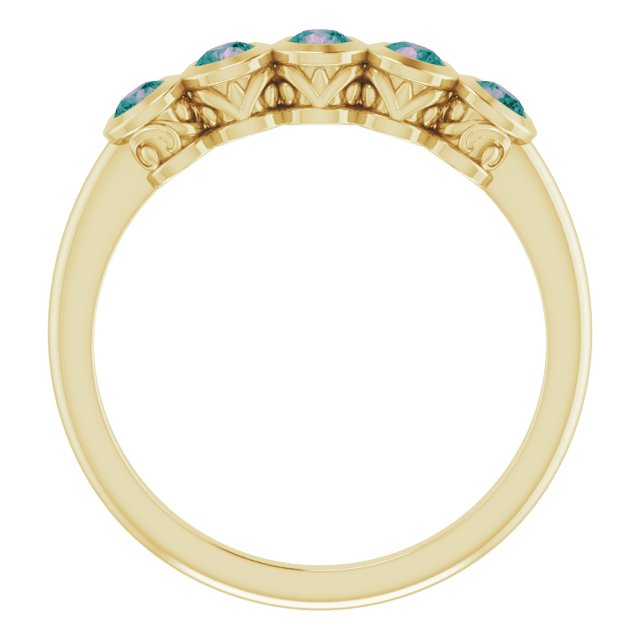 Round Natural Alexandrite Ring