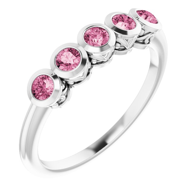 Round Natural Pink Tourmaline Ring