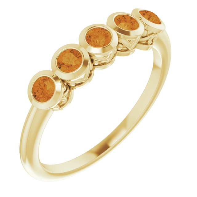 Round Natural Citrine Ring