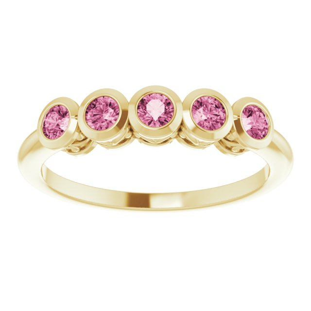 Round Natural Pink Tourmaline Ring