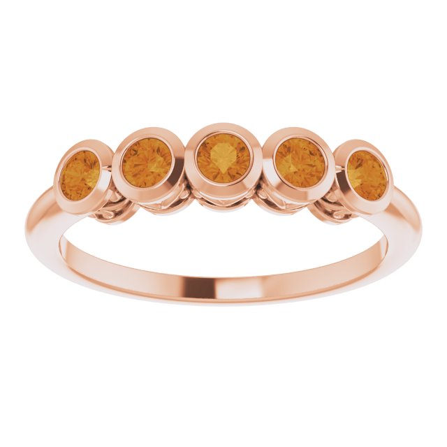 Round Natural Citrine Ring