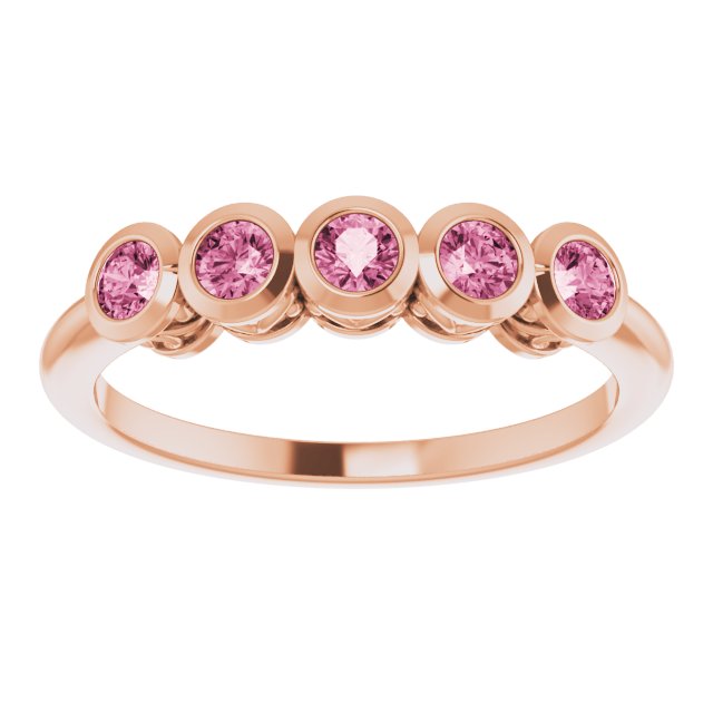 Round Natural Pink Tourmaline Ring