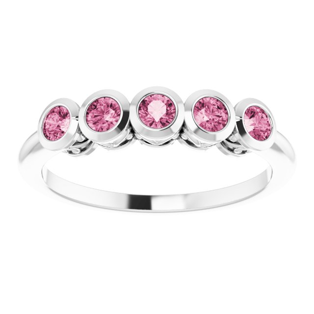 Round Natural Pink Tourmaline Ring