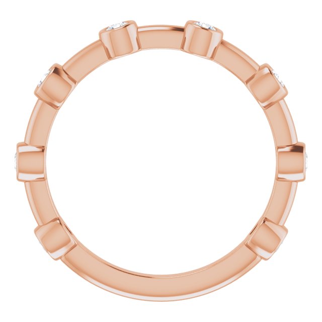 Round 1/5 CTW Natural Diamond Bezel-Set Bar Ring
