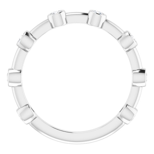 Round 1/5 CTW Natural Diamond Bezel-Set Bar Ring