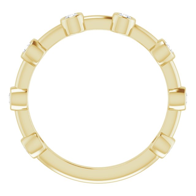 Round 1/5 CTW Natural Diamond Bezel-Set Bar Ring