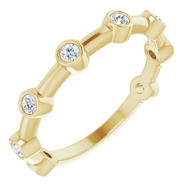 Round 1/5 CTW Natural Diamond Bezel-Set Bar Ring
