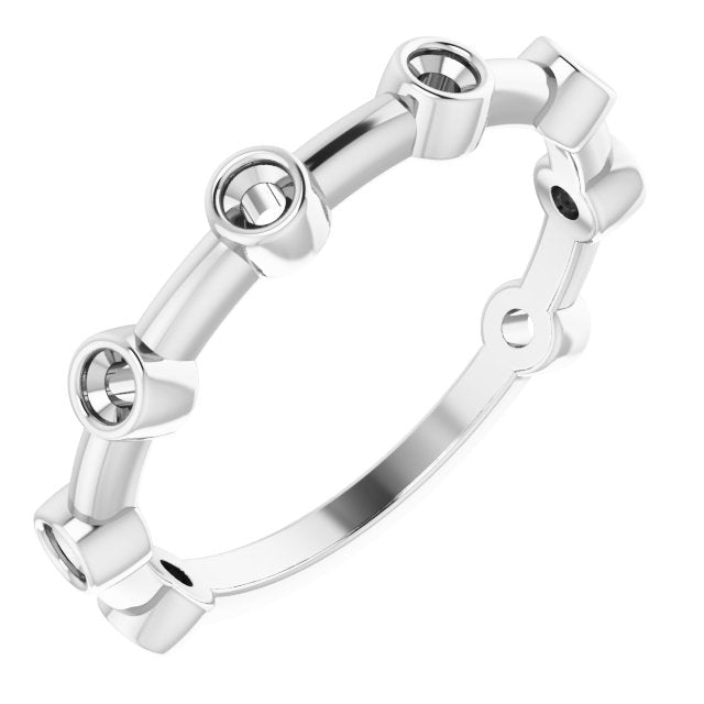 Round 1/5 CTW Natural Diamond Bezel-Set Bar Ring