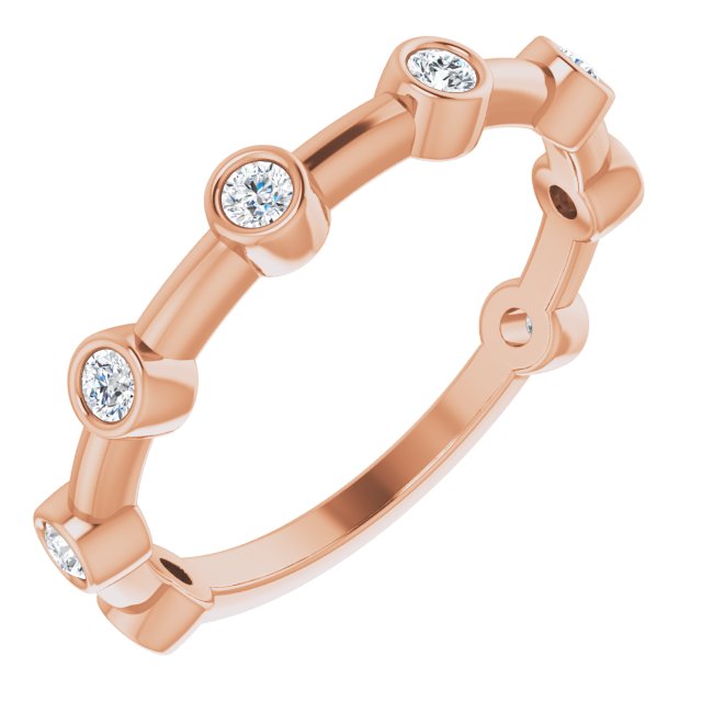 Round 1/5 CTW Natural Diamond Bezel-Set Bar Ring