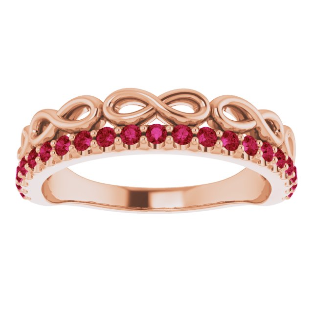 Natural Ruby Infinity-Inspired Stackable Ring