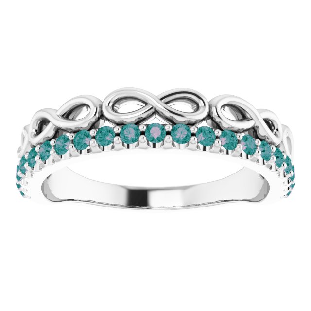 Natural Alexandrite Infinity-Inspired Stackable Ring