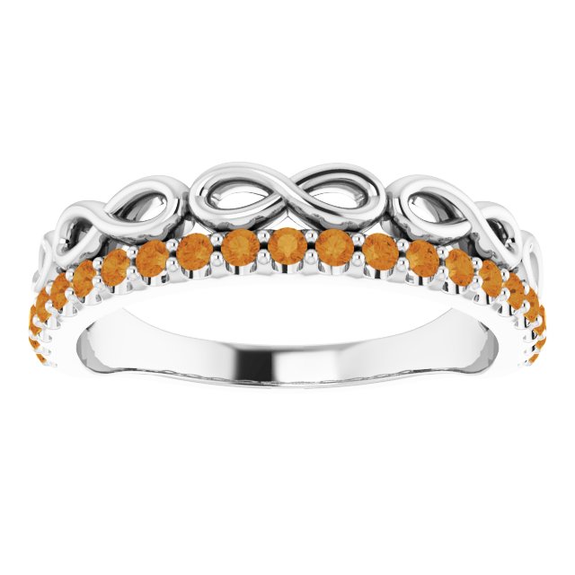 Natural Citrine Infinity-Inspired Stackable Ring