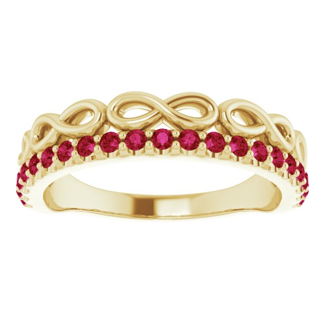 Natural Ruby Infinity-Inspired Stackable Ring