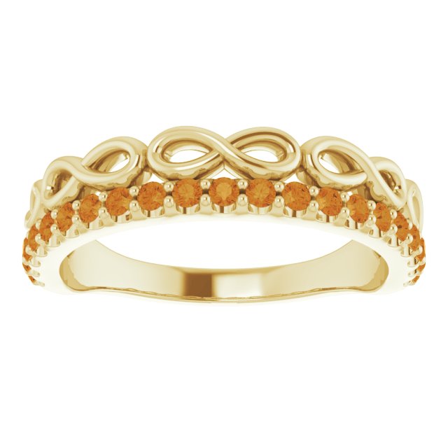 Natural Citrine Infinity-Inspired Stackable Ring