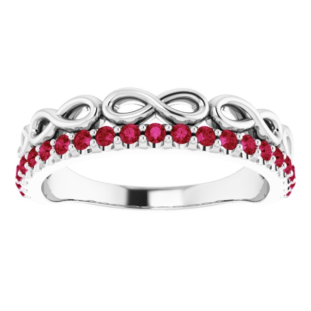 Natural Ruby Infinity-Inspired Stackable Ring