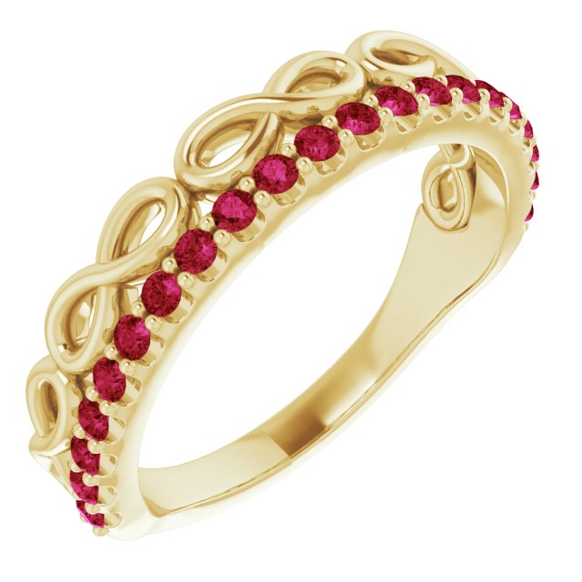 Natural Ruby Infinity-Inspired Stackable Ring